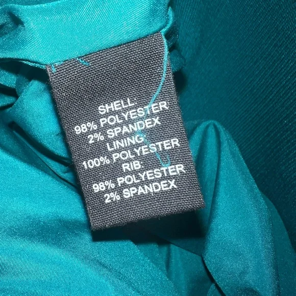 Marled Satin Teal Cropped Bomber Jacket Size Small LIKE NEW - Picture 7 of 8